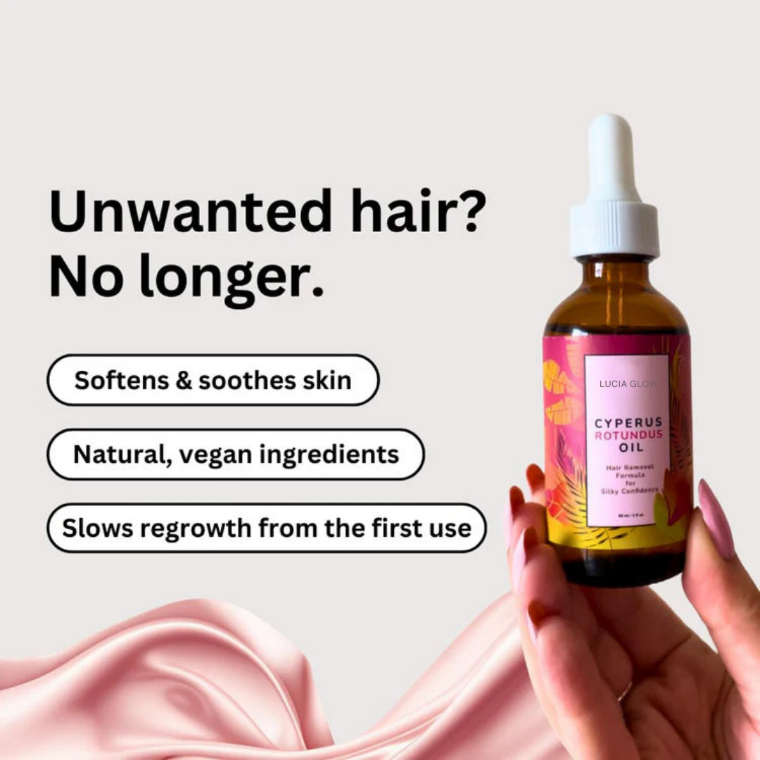 Lucia Glow™ Cyperus Rotundus Oil for Hair Removal
